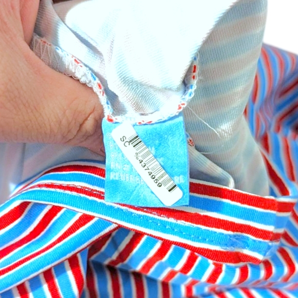 J. McLaughlin Women's Size Medium Elora Dress Blue Red Stripes - Picture 8 of 10